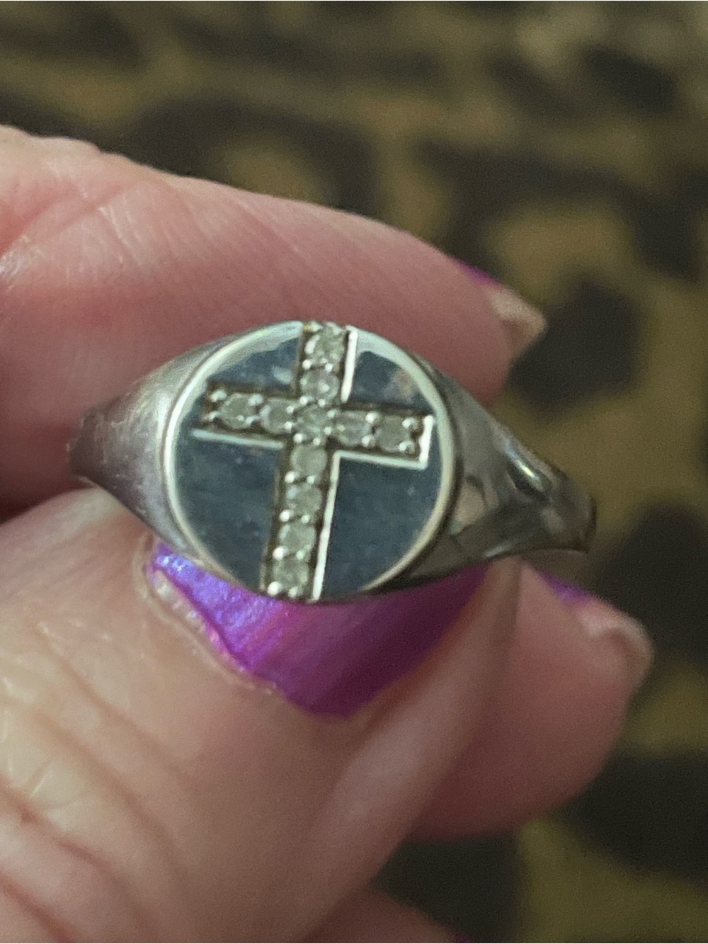 Sterling Silver Cross Signet Ring - Classic unisex Accessory Sz 8.5